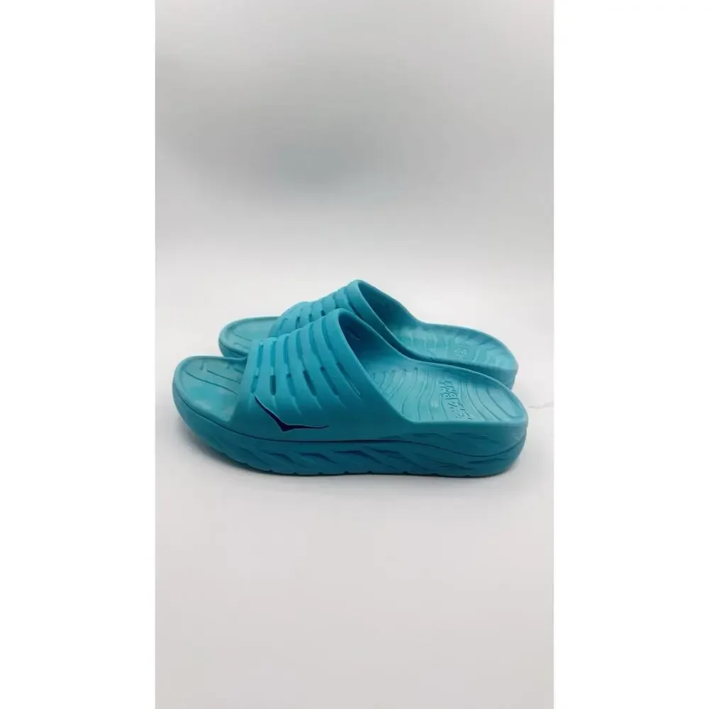 Hoka One One Unisex M9/W11Aqua Blue Recovery Slide Sandals Lightweight Cushioned